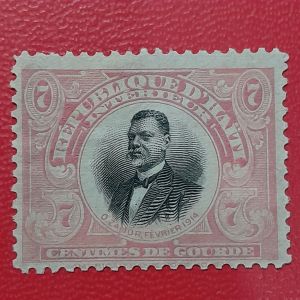 Koleksi Prangko kuno  Republik Haiti klasik 7 Centimes Tahun 1914 UN USED