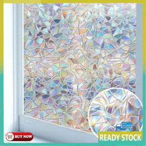 40x100CM 3D Decorative Electrostatic Film Removable Window Glass Sticker Frosted Static Cling Privacy Sticker UV Protection Window Films decor for Home office bathroom