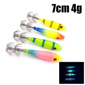 Anh A12 4g 7cm Luminous Squid Jig Candat Sotong Mabang Grow in Dark Fishing EGi Lures