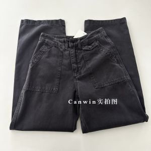 Vintage Washed Loose Workwear Style Straight Leg Casual Pants High Waist Other Material for Women Autumn 2025 Fashion