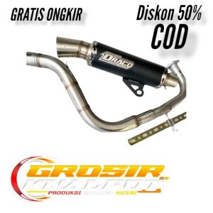 Knalpot samlong 38 mm black couting original DRACO saringan full BEAT VARIO MIO