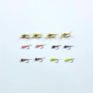 ICERIO 19PCS/Box #16#18 Metal Bead Fast Sinking Wet Fly Euro Nymph Fly Trout Fishing Lures Baits