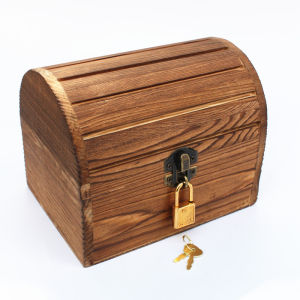 กล่องไม้ขนาดใหญ่สำหรับเก็บของสำหรับเด็กผู้ชาย อุปกรณ์การเล่นบทบาท กล่องของขวัญที่มีล็อค กล่องเก็บของสำหรับเครื่องประดับแฟชั่น