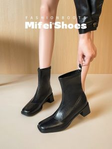 MIFEI | Silent Soled Elastic Slim Boot High Heel Ankle Boots