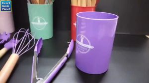 12pcs Non-Stick Silicone Heat Resistant Cooking Kitchen Utensils Spatula Set Wooden Handle