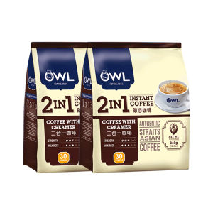 Owl Instant Coffee No Sugar Added 30 Cups Two-In-One Coffee Lattes Quick Soluble Coffee Malaysia Brand 360g Net Content