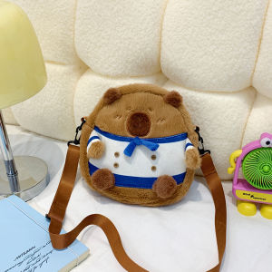 Cute Cartoon Beaver Plush Crossbody Bag 2024 New Style Student Versatile Small Backpack Mobile Phone Bag for Teen Girls