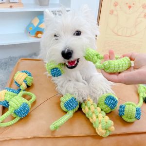 Durable Dog Toy Rope Chew Resistant Teeth Grinding Ball Knot Tug of War Interactive Boredom Buster Teddy Poodle Border Collie Golden Retriever