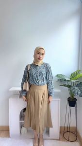 [Basica Moda] 9870 Atasan Top Blouse Wanita Babydoll Gardennia Linen Import