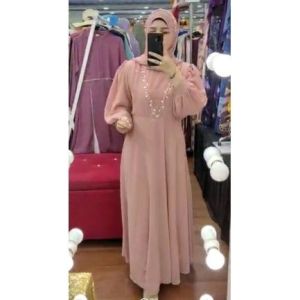 REALPICT COD GAMIS PESTA DRESS KETRINA SET PASMINA BAHAN CERUTY  ARMANY ( LEMBUT & ADEM DI PAKE)  LD 110 PB 143 KUALITAS BUTIK PREMIUM TERIMA SERAGAMAN TANGAN PERTAMA KONVEKSI