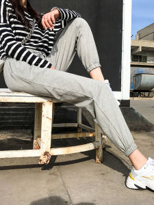 กางเกงกีฬาผู้หญิงหลวมๆ ทรงเกาหลี ทรงสั้น ทรงหลวม ทรงลำลอง กางเกงขายาวทรงหลวม ทรงลำลอง ทรงหลวม ทรงเกาหลี