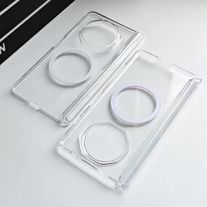 RICHMENT For Honor Magic V6 Case Shockproof Magnetic Crystal Clear Hinge Protection Transparent Back Cover
