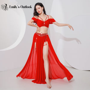 ชุดฝึก 2 ชิ้น เปิด ล่าสุด สำหรับ ผู้หญิง ชุดชูดเต้น ROK Kasa ตะวันออกแวว วาวประดับพลอย เทียม