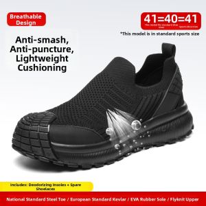 CHIJIU | Breathable Impact-Resistant Puncture-Proof Lightweight Odor-Control Easy-On Long-Standing Comfort Safety Shoes Male Summer