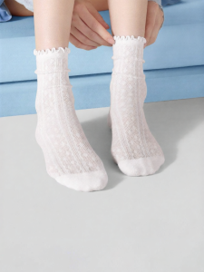 Secret World | Ballet Style Antibacterial Anti-Odor Breathable Medium Calf Socks