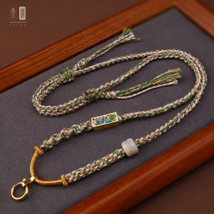 Handmade Hand Rub Cotton String Necklace Tibetan Amulet Chain Lanyard Thangka Pendant Chain Lanyard Quick Release Buckle Tg290