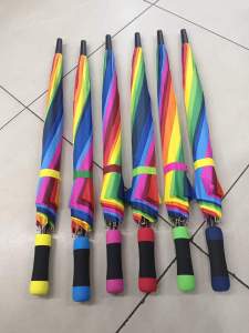 Vibrant 23" Rainbow Umbrella: A Stylish Statement for Sunny and Rainy Days Perfect for the LGBT Community!