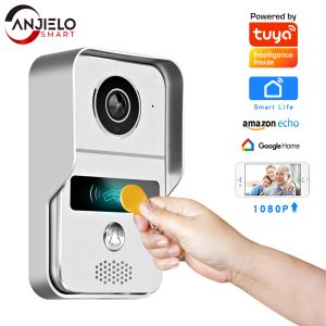 Anjielosmart 1080P Tuya Smart Video Intercom Button Doorbell Wireless Video Intercom for Home Security Google Home Apartment Button Video Doorbell