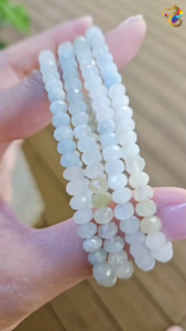 Premium Grade Colorful Duo Bao Super 7 Aquamarine Faceted Abacus Rondelle Bracelet