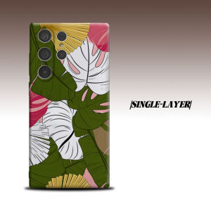 BILIBILI | Pink Tropical Leaf For Samsung Galaxy S26 S25 S24 A56 A36 Dual Layer Luxury Fashion Full Lens Protective Case