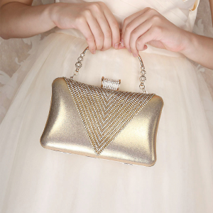 Elegant Wedding Clutch Bag for Mothers High-End Fashion Trend Square Shape Diamond Embellished Single Shoulder Handbag