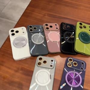 Magnetic Bling Laser Aurora Phone Case With Stand For Magsafe iPhone 17 Air 16 15 PM 14 13 12 11 Pro Max Camera Protector Cover