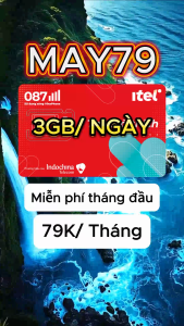 Sim Itel MAY79 Xài Sóng Vinaphone Sẵn 1 Tháng Đầu Sử Dụng Miễn Phí Truy Cập 3GB Tốc Độ Cao Mỗi Ngày Không Phát Sinh Phí | FREESHIP - CHƯA KÍCH HOẠT