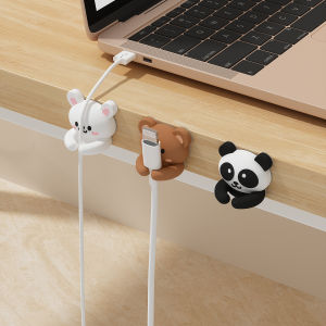WORTHBUY Cute Desktop Cable Managers Self-Adhesive Wire Cord Management USB Data Cable Clips Holder Office Desk Accessories