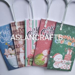 5 pcs Christmas Loot Bags Christmas Gift Bags Paper Bags