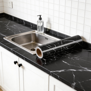 Marble Vinyl Film DIY Self Adhesive Wallpaper Bathroom Kitchen Cupboard Countertops Contact Paper PVC Waterproof Wall Stickers