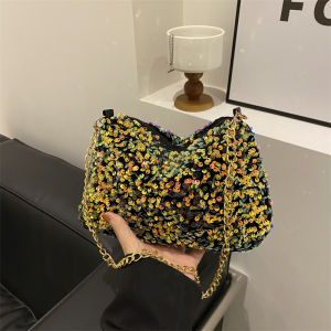 กระเป๋าสะพายข้างผู้หญิง กระเป๋าสะพายไหล่แบบสะพายข้างพร้อมสายโซ่สะพายข้างแบบลำลองสำหรับฤดูใบไม้ผลิและฤดูร้อน กระเป๋าถือแบบสะพายข้างแบบลำลอง