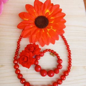 เซ็ต 1 ชุด เครื่องประดับทองกวาดอกทานตะวัน เครื่องประดับแฟชั่นนางรำ งานผลิด เครื่องประดับ