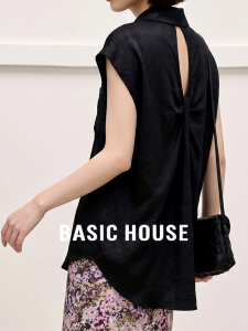 Basic House | French Black Acetate Lightweight Mesh Design Shirt