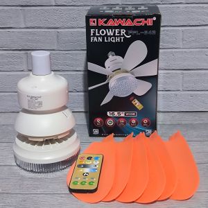 Lampu Kipas Angin Remote Kawachi FFL-642 LED Flower Fan Light 165 inchi 30 Watt Bagus Kualitas Terbaik