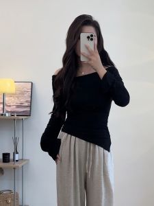 Tipsy Cola Comfortable Plaid Two-piece Set 2023 Early Autumn New Arrival Womens Thin Top Casual Pants Silm Slimming Suit