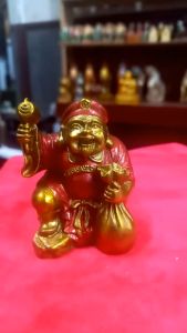 Tượng Thần tài Nhật bản Mahakala bằng đồng sơn nghuyên chất cao 7 cm