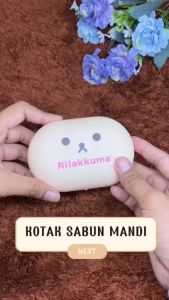 Kotak Sabun Batang Rilakkuma Anti Lengket Tempat Sabun Batang Karakter Lucu Beruang Bebek