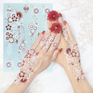 HENA TEMPEL 3D 1SET FREE MANIK DAN GLITER HENA INSTAN KANAN KIRI NAILART