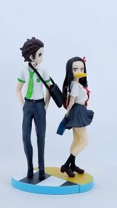 Mô hình Tanjiro và Nezuko mặc đồ học sinh Kimetsu No Yaiba Thanh gươm diệt quỷ cứu nhân Zenitsu Demon Slayer Inosuke