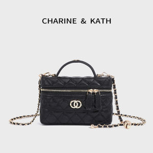 Charine&Kath Small Square Box Bag Early Spring New Handbag Makeup Pouch Diamond Chain Single Shoulder Crossbody Handbag