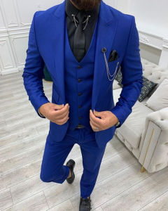 Solid Wedding Men Suits 3 Piece Formal Groom Tuxedos for Prom Party Male Suits Fashion Clothing Set Jacket with Pants Vest