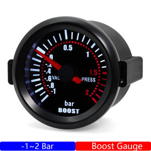 2" 52MM Turbo Boost Gauge PSI BAR Smoke Lens Boost Meter -30~30PSI -1~2BAR Boost Meter Indicator for Petrol Racing Car 12V