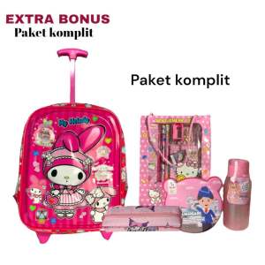 Elurra.shop Tas anak Tk perempuan - tas troli anak sekolah - tas LED perempuan - tas kuromi anak perempuan Tk