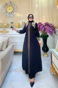 Abaya turki warna hitam mewah