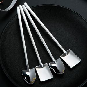 1 Pcs Retro Creative Spade Spoon 304 Stainless Steel Long Handle Coffee Stirring Spoon Net Red Dessert Watermelon Spoon