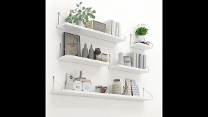 3pcs Wooden Floating Wall Shelves – Hanging Display Rack Set with Nails for Storage