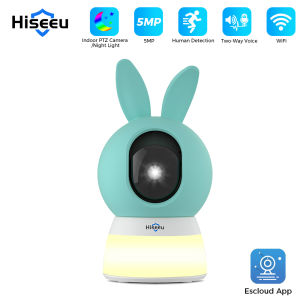 Hiseeu | Hiseeu 5MP PTZ IP Camera WIFI Wireless Smart Home Security Surveillance Camera Two-way Audio Indoor Baby Monitor Camera
