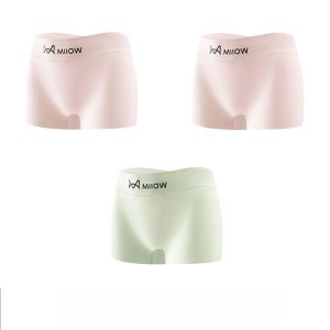 MiiOW | Antibacterial Pure Cotton Womens Boxer Briefs Seamless Large Size Breathable Safety Shorts Comfortable Underwear For Ladies
