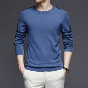 ROMON | Loose Fit Mens Hoodie Long Sleeve Round Neck T-Shirt Casual Basic Style Spring Summer Fashion Urban Sportswear Base Layer Shirt