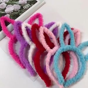 🔥IVY Korean cute long-haired plush rabbit ears headband super cute girls headband student face washing headband